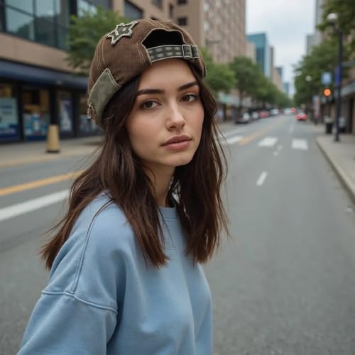 yanzunlrn Casquettes à tête de mort à la mode printemps automne tenue décontractée chapeau de crâne pour femmes hommes taille réglable pour hip-hop danse chapeau sans bord, b, taille unique – vue 5