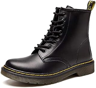 Resonda Women Fashion Leather Ankle Bootie Casual lace up Short Combat Boots