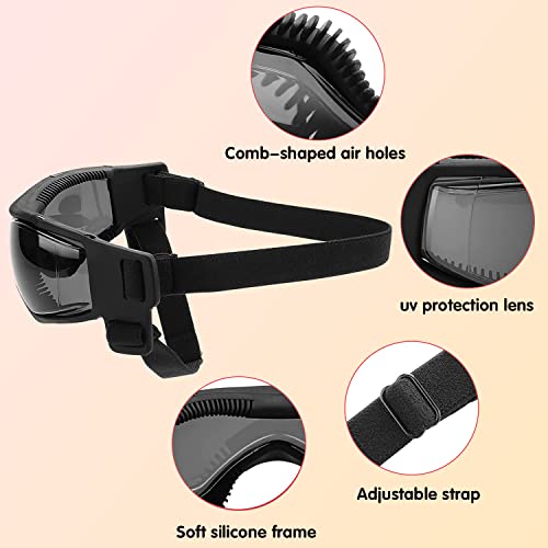 Hund Sonnenbrille, Hundeschutzbrille, Sunglasses for Dog, Hundebrille, Hundebrille UV Wasserdicht, Dog Brille Wasserdichter, Pet-Brillen, für mittelgroße und große Hunde Augenschutz Schwarz