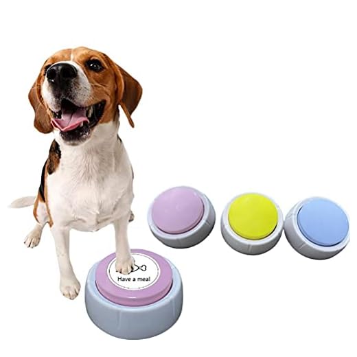 Mify 4 st inspelningsbara träningsknappar, hund- och valptalsträningsknappar, träna din hund att trycka på knappar och rösta vad de vill, leksak för barninteraktion, spel och hundinteraktion