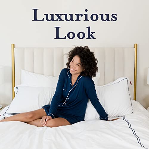 Ella Jayne Home - Luxury 3 Piece Duvet Cover Set With Satin Stitch Details, 100% Cotton, Breathable And Light-Weight Fabric, Button Closure & Corner Ties - King/California King Size - Black #TOP5