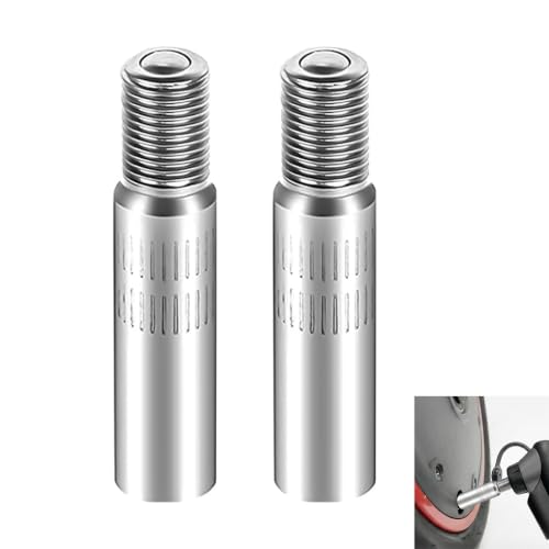 2 Extensiones de Válvula Coche 39 mm, Prolongador Válvula 39mm Adaptador Metálico para Inflado de Ruedas de Moto Camión Furgoneta y Caravana sin Fugas Instalación Fácil y Resistente a la Corrosión