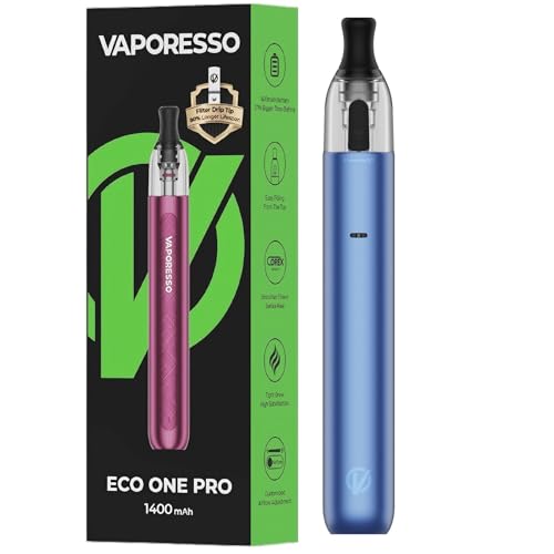 Vaporesso ECO One Pro Kit Pen Style Pod Vape Built in 1400mAh battery Top Filling 2ml ECO One Pod Cartridge 0.8ohm Vaporizer COREX SMOOTH Electronic Cigarette No Nicotine (Saphirblau)