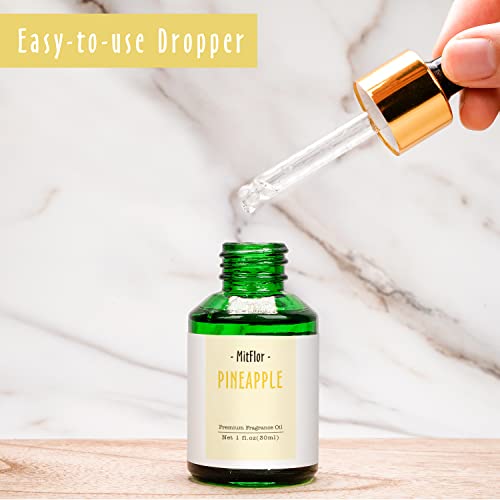 Image of Pineapple Fragrance Oil, MitFlor Single Scented Oil, Large Size Premium Grade Fragrance Oil for Soap & Candle Making, Aromatherapy Oil, Sweet & Fruity Scent for Home Fragrance, 30ml