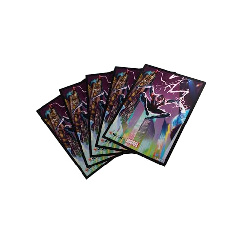 Gamegenic | Magic: The Gathering - Marvel's Spider-Man Premium Art Sleeves - Spider-Man Miles Morales| 105 Sleeves Per Pack | Trading Card Accessory