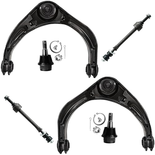 Image of Detroit Axle - 4WD Front 6pc Control Arms Kit for 06-08 Dodge Ram 1500, 2 Upper Control Arms w /Ball Joints 2 Lower Ball Joints 2 Sway Bars 2006 2007 2008 Replacement