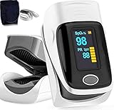 Heartbeat O2 profesional Oxímetro pulso Pulsioxímetro dedo Oxímetro Alarma ideal medición rápida de la saturación oxígeno (SpO2) Monitor de frecuencia cardíaca simple niños y adultos OLED (Oxímetro)