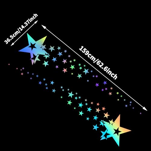 Image of TOMALL 1 Pair 62.6'' Stars Graphics Vinyl Decals for Car Body Door Sides Universal Waterproof Stars Stickers Decoration for Vehicles SUV Truck Off-Road Home Wall (Gradient)