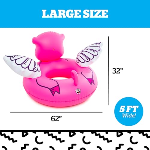 BigMouth Giant Animal Pool Float, Inflatable Floatie Tube, Blow Up Swim Ring, Outdoor Summer Pool Party Water Toy - Flying Pig - Thumbnail 3