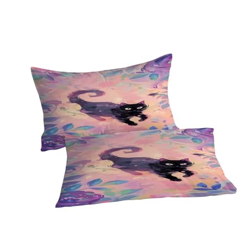 Housse de couette chat 3D imprimé grand format literie hypoallergénique douce - 7