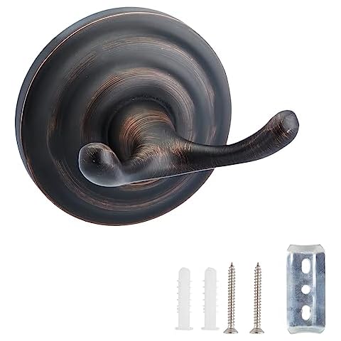 Amazon Basics Zinc Traditional Bathroom Towel and Robe Hook Cover