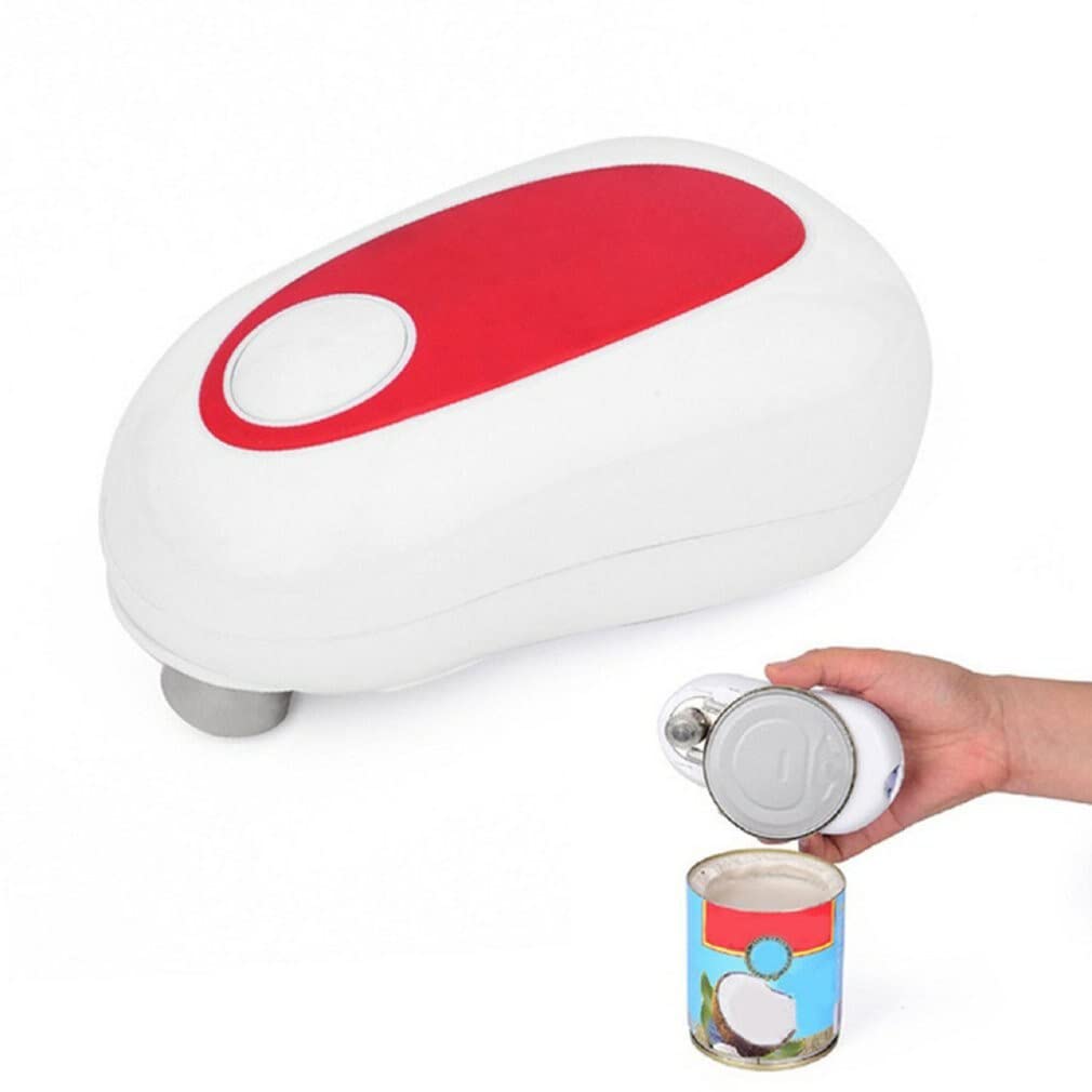 Ouvre Boite Ouvre-boîte électrique sans bords Sharp Outil de cuisine Ouvre-outil électrique Ouvre Boite De Conserve (Color : White and red)