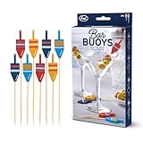 Genuine Fred BAR BUOYS Set of 24 Wooden Cocktail Picks for drinks, appetizers, sandwiches Nautical Design