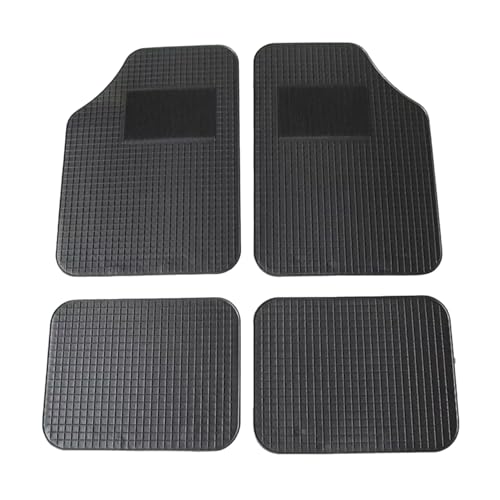 CABLEPELADO - Alfombrillas Universales para Coche – Set de 4 Piezas en Moqueta Costuras Reforzadas y Detalles Bordados – Compatible con la Mayoría de Vehículos (Negro 4)