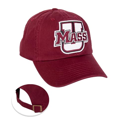 Desert Cactus University of Massachusetts Baseball Hat UMass Amherst Brimmed Embroidered Hats Cap Adjustable Cloth Strap Adult (Style A) Red