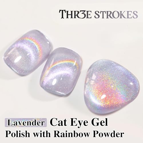 Image of THR3E STROKES 9D Glitter Cat Eye Gel Magnetic Nail Polish Gel Art Manicure DIY at Home Soak Off UV G-el 7.5ML (CE12, 7.5ML)