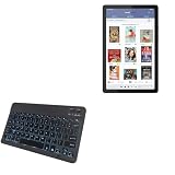 BoxWave Keyboard Compatible with Lenovo Nook Tablet (9 in) - SlimKeys Bluetooth Keyboard - with Backlight, Portable Slim LED 7 Colors - Jet Black