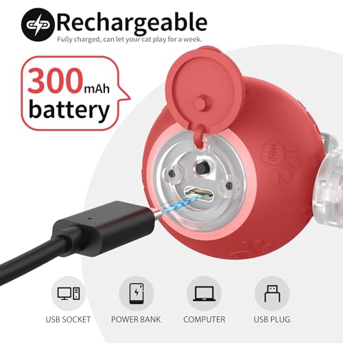 TONOSA Brinquedos interativos para gatos em ambientes fechados – Ativado por movimento, iluminação R