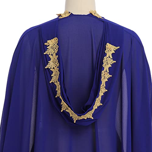 Obeeii Abayas For Women Muslim Abaya Long Sleeve Beaded Embroidery Maxi Dress Loose Full Cover Islamic Dubai Robe Kaftan Abayas Blue One Size #TOP4