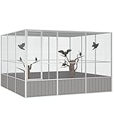 Seguridad extra: La puerta con bisagras con un sistema de pestillo con cerradura de la jaula para loros garantiza una seguridad adicional para tus pájaros.