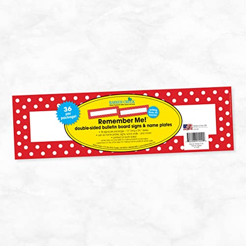 image for Barker Creek Double-Sided Desk Nameplates & Bulletin Board Signs, Red 
