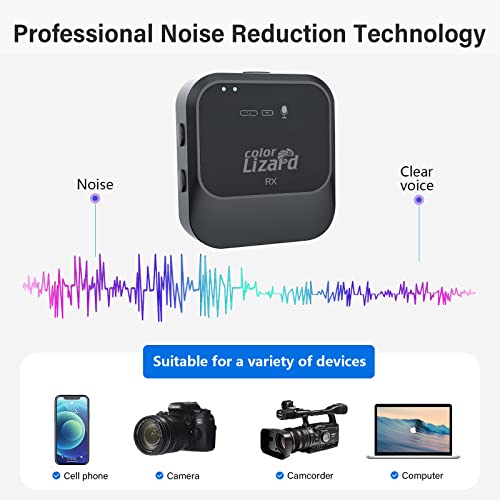 Colorlizard Wireless Lavalier Microphone, 2.4Ghz Lapel Mic For Cameras, Plug&Play Bluetooth Lav Microphone For Pc/Laptop/Phone, 100M Range, For Streaming, Podcast Interview, Studio Recording #TOP5