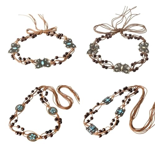 Womens Fringe Belt With Beads Tassel Knotted Wide Rope Woven Waist Braid Belt3