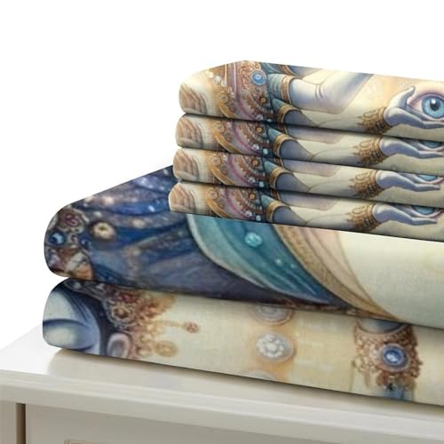 Linge de lit Bouddha imprimé 3D de qualité supérieure en microfibre tissée