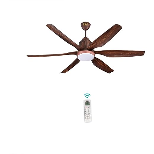 KUHL Galaxis G6 1670 mm 65% Power Saving BLDC Ceiling Fan | BEE 5 Star Rated | High Air Flow | 5 Year Warranty on Motor | Free Installation | IoT Operate via Mobile & Alexa | Teak