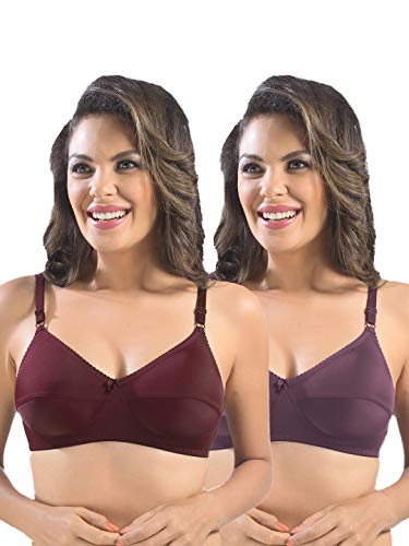 Image of SONARI Womens Cotton Everyday Bra | Non Padded, Wire Free, Comfortable Bra with Seamed Cups | Medium Coverage, Hook and Eye Closure for Everyday Wear | Adjustable Strap for a Customized Fit - Loreal
