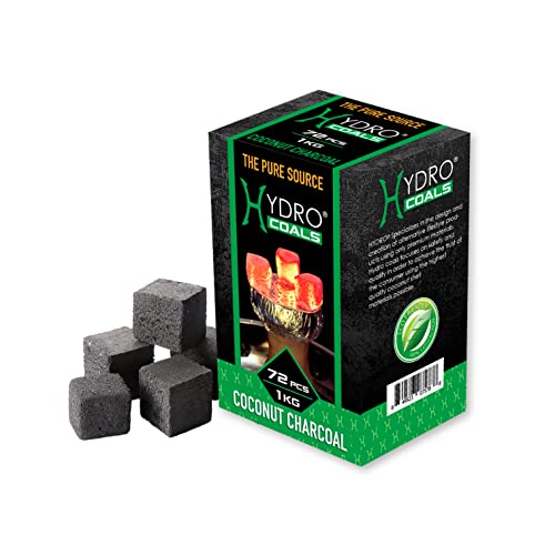 Hydro Charcoal 72Pc Unit Coconut Charcoal, Hookah Charcoal From Coconut Shells, Charcoal Hookah From Coconut, Strong & Sustainable Burn Coconut Charcoal Hookah, Hookah Accessories - (25Mm Cubes, 1Kg) #TOP9