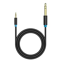 VENTION 3.5mm to 6.35mm Stereo Jack Cable, 6.35mm 1/4" Male to 3.5mm 1/8" Male TRS Stereo Male to Male Audio Cable with Molding Shell Design for Guitar, Laptop, Home Theater Devices, Amplifiers 3m
