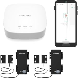 YoLink LoRa Smart Outdoor Contact Sensor & Hub Starter Kit: Hub, (2) Gate & Shed Door Sensors, Contact-Closure Sensor, Email/SMS/Push Alerts, 1/4 Mile Open Air Range, Alexa, IFTTT, Home Assistant
