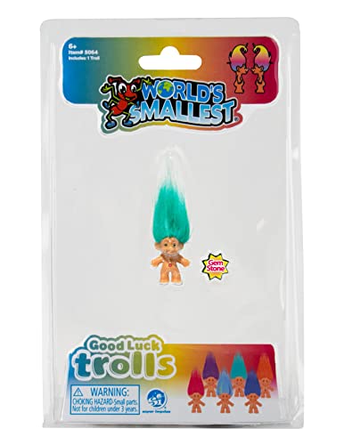 Worlds Smallest Good Luck Trolls. Mini 1 Inch Tall Toy Action Figure With An Extra 1.5 Inches Of Hair! Six Adorable Good Luck Trolls To Collect! Great For School Project, Arts Crafts, Party Favors #TOP3