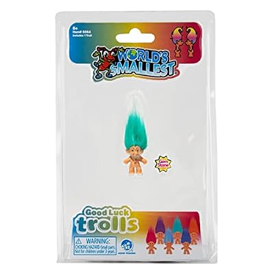 World's Smallest Good Luck Trolls. Miniature Figure with a Good Luck Gemstone in its Belly to Match The Color of its Hair! Each Sold Seperately, Includes 1 Good Luck Troll, Style Selected at Random