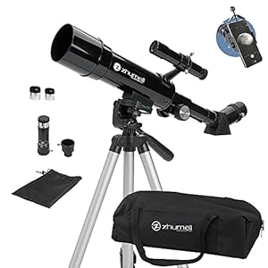 Zhumell – 50mm Portable Refractor Telescope – Coated Glass Optics – Ideal Telescope for Beginners – Digiscoping Smartphone Adapter