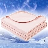 PAVILIA Cooling Blanket for Hot Sleepers, Lightweight Summer Blanket for Bed, Cooling Chill Throw Blanket for Night Sweats Absorb Heat for Adult Kid Baby on Warm Night, Pink, 50x60 inch