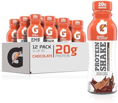 Gatorde Recover Protein Shake, Chocolate, 11.16 Ounce, 12 Count