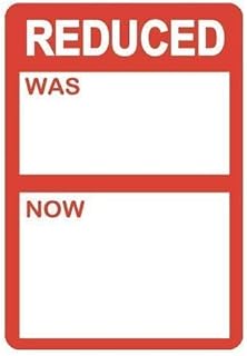 Audioprint Ltd Reduced was/Now Stickers - 500 Pack - 38mm
