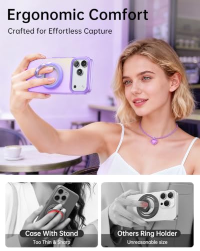 Image of SYNCWIRE Magnetic Phone Ring Holder, for MagSafe Phone Grip Stand Kickstand | 360 Rotation, Double-Sided Magnet, Cell Phone Grip Finger Holder, for iPhone 17 16 15 14 13 12 Pro Max, MagSafe Accessories