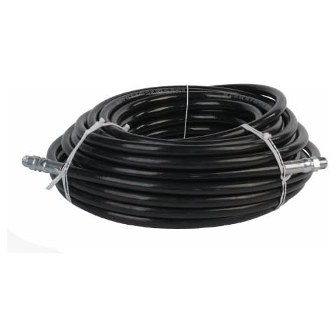 Schieffer 4000 PSI 3/8in. x 100ft. Thermoplastic Black Sewer Jetter Hose with MPT 3/8in. Soild & Swivel Ends Cover