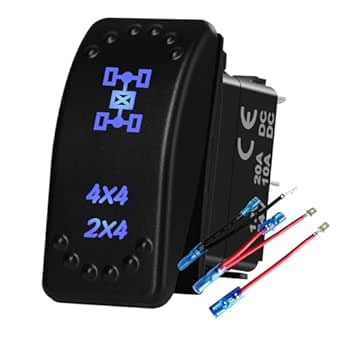 BLUE Laser LED Rocker Switch 5 PIN Dual Light 20A 12V ON / OFF SIDE LIGHTS (C) E - Foto 8