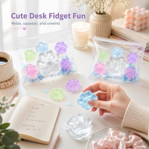 Image of 3PCS Taba Squishy Cat Paw, Taba Squishy for Relaxing Sensory Fidget Pinch Family for Kids Cat Paw Squeeze Cute Beautiful Cat Paw (green1)