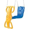 Swing-N-Slide Wind Rider Glider Swing, No Swing Hangers Yellow/Blue, 72 H x 14 W x 25 L