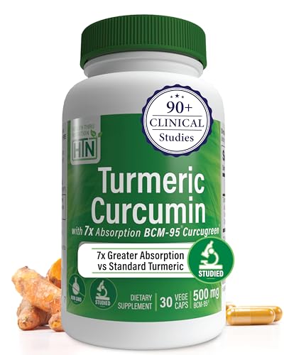 Image of Health Thru Nutrition Turmeric Curcumin Complex 500mg | as BCM-95 Curcugreen Clinically Studied | Vegan Certified | (Non-GMO and Hypoallergenic (Pack of 30)
