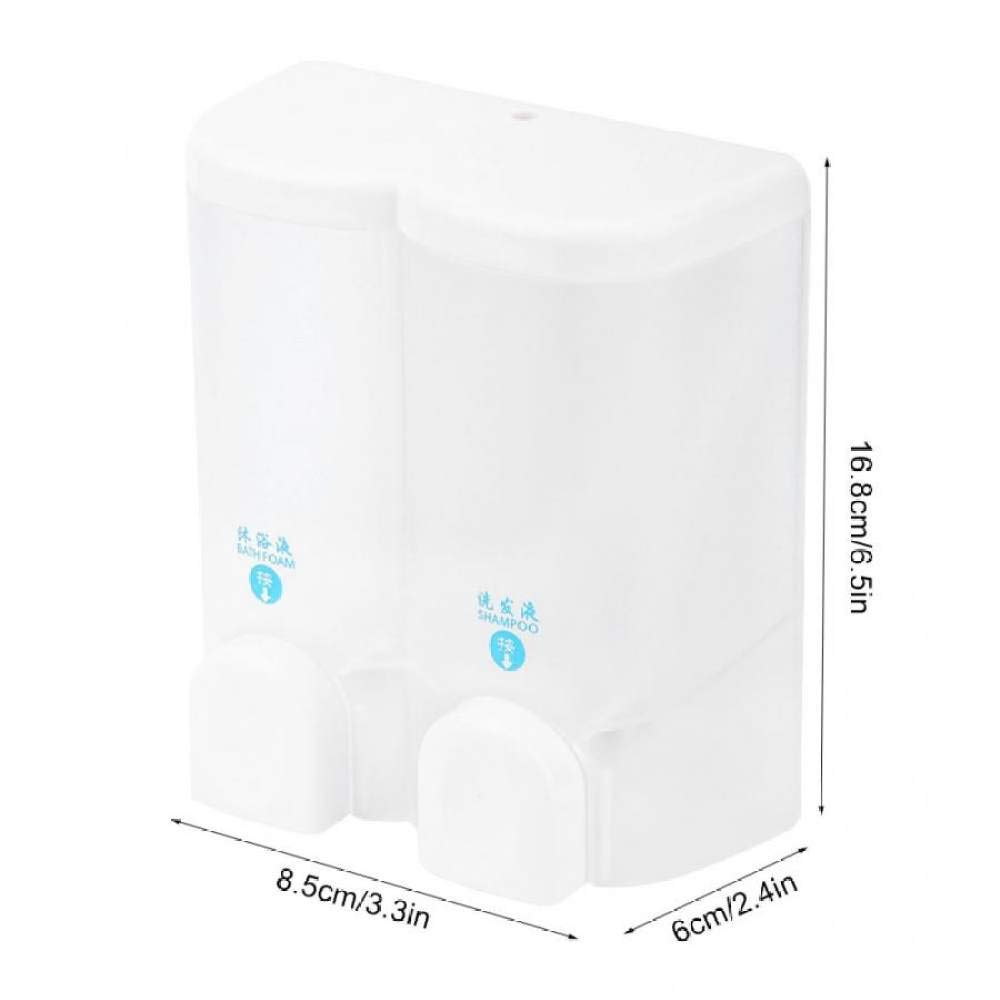 1 pcs 2 * 300 ML Manuel Main Liquide Savon Distributeur de Lotion, Salle De Bains Double Tête Suspendue Savon Bouteille Distributeur de Lavage à la Main