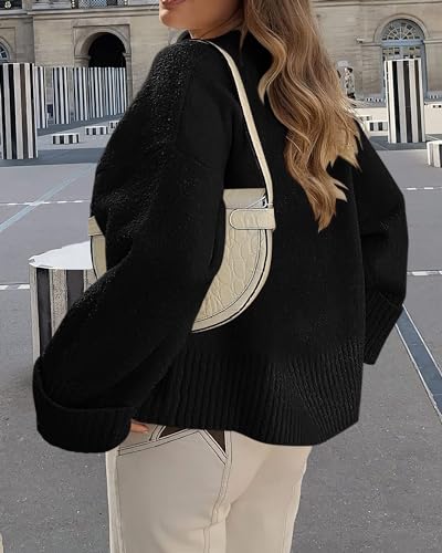 Image of PRETTYGARDEN Women's Fall Fashion Cozy Oversized Sweaters | Soft Warm,Ribbed Chunky Knit,Crewneck Long Sleeve,Loose Fit Fuzzy, Pullover Tops,Dressy Casual Blouses,Holiday Winter Outfits