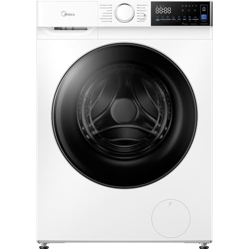 Midea Waschmaschine V5 Series, 10 kg | EEK A-30% | 1400 U/min | Steam Wash | 15/45 Min Schnellwäsche | Turbo Wash | Woolmark & Outdoor | BLDC Inverter Motor | APP-Steuerung | MFV5EW100WBA30 | Weiß