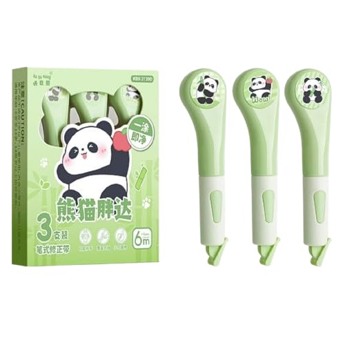 Jaravik Correction Panda Tape Set | Smooth & Quick Dry White Out Tape for Students, School & Office | Clean, No-Mess Instant Correction Roller Pack of 3-image-27