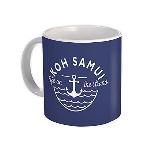 Koh Samui Life on the Strand : Gåva Mugg : Beach Resesouvenir Thailand